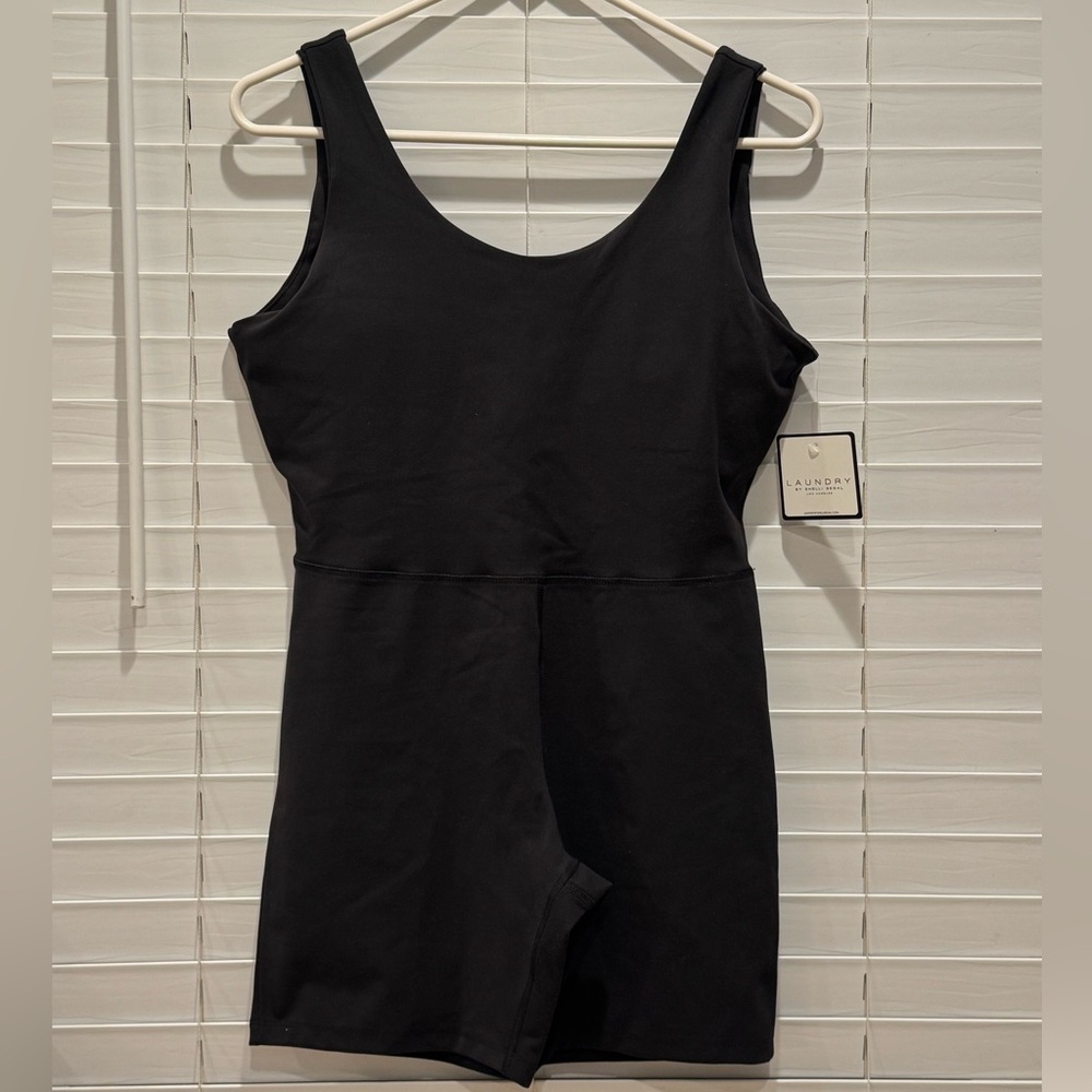 NEW Laundry By Shelli Segal Black Bodysuit Athleisure Pilates Travel Size Large - Picture 2 of 8